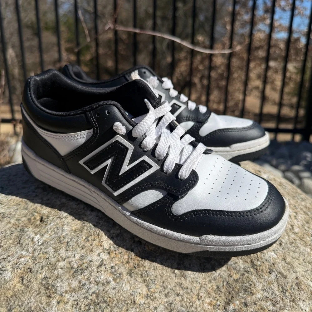 New Balance 480 Black Men’s White Leather BB480 Sneakers Shoes Size 7 Casual